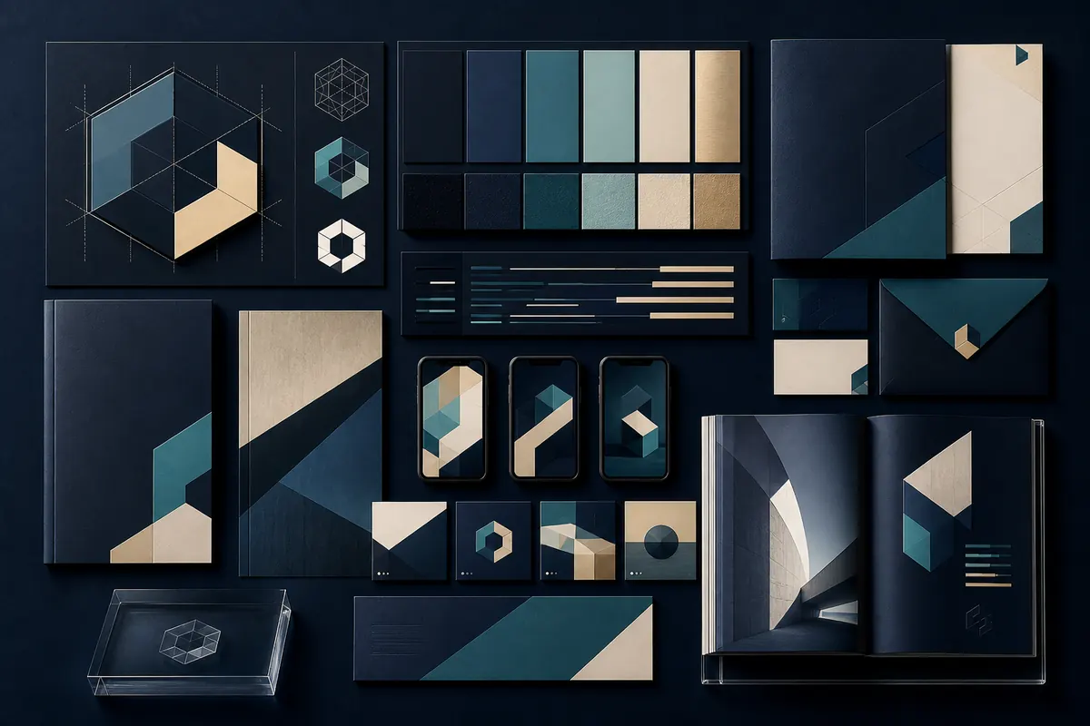 Coherent brand identity system across digital creative, social templates and printed material