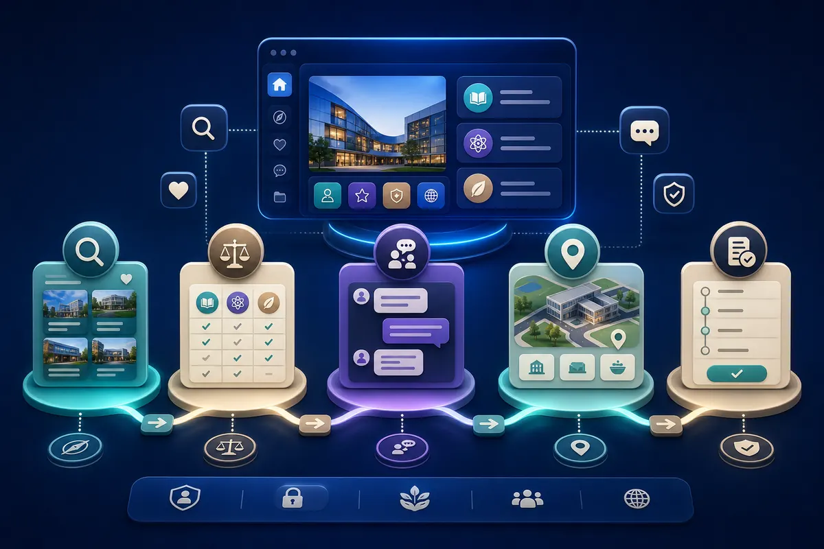 Education enrolment journey from programme discovery and counselling to campus visit and application